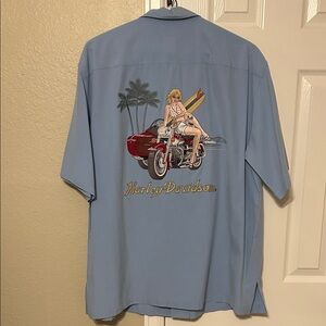 Harley Davidson Button Down Aloha Shirt